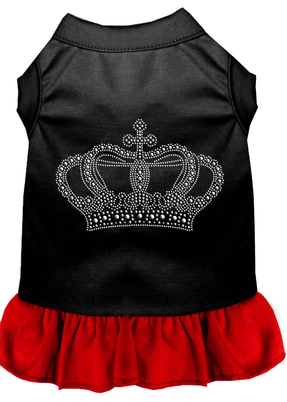 Rhinestone Crown Dress Black With Red Xxl