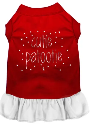 Rhinestone Cutie Patootie Dress Red With White Xl