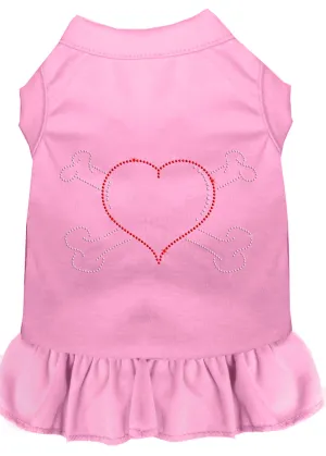Rhinestone Heart And Crossbones Dress Light Pink Xl