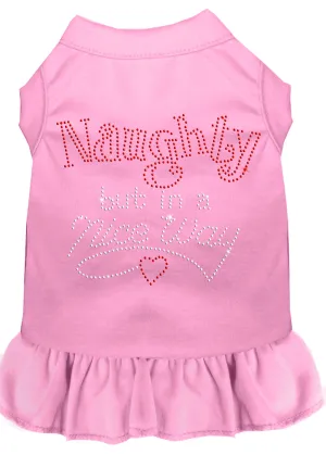 Rhinestone Naughty But In A Nice Way Dress Light Pink Xxl