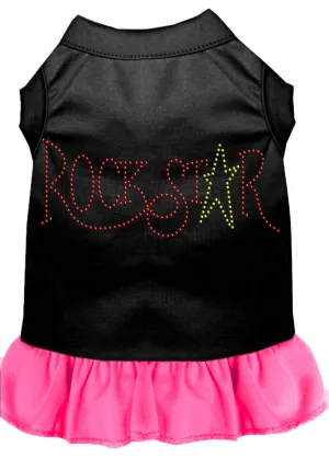 Rhinestone Rockstar Dress Black With Bright Pink Sm