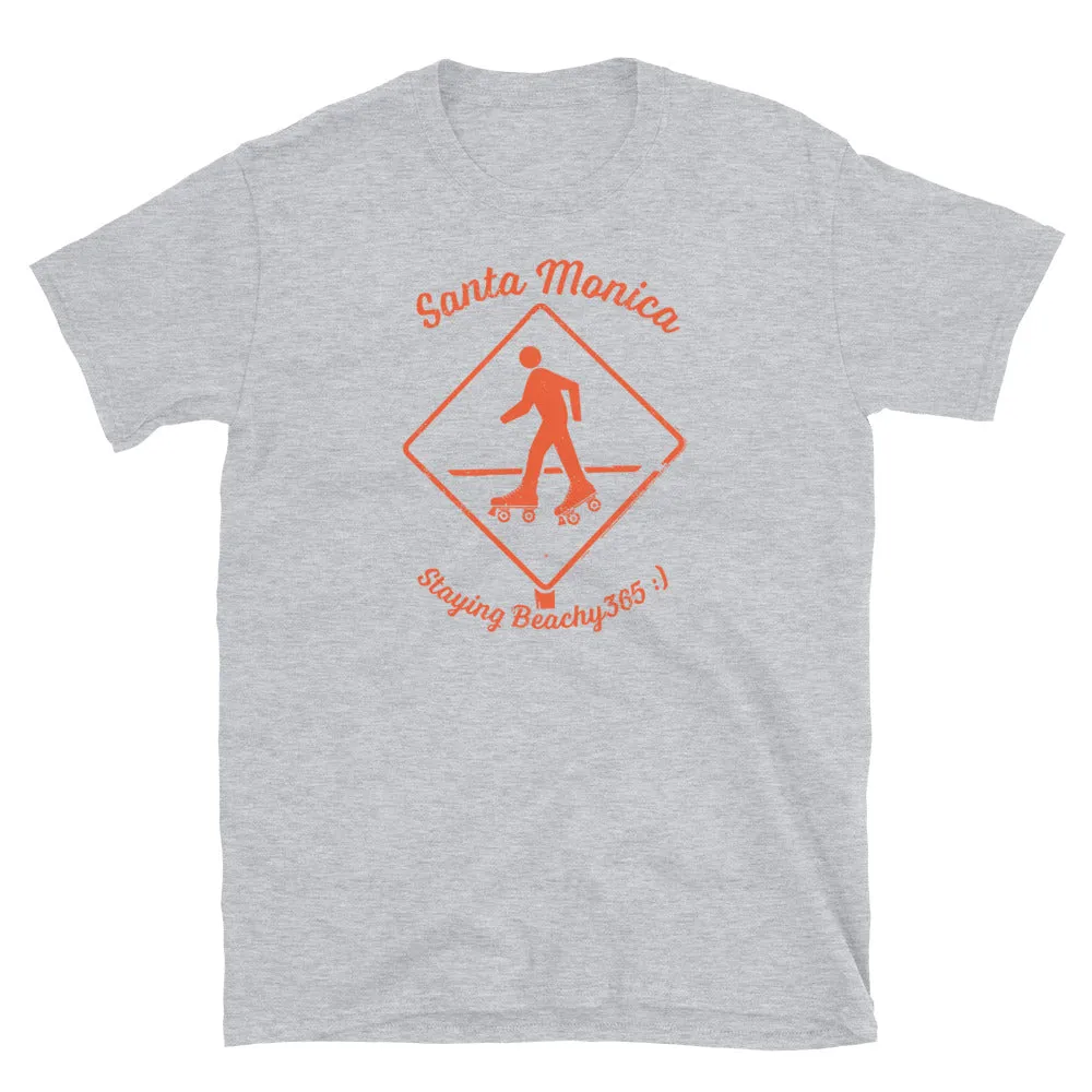 Santa Monica Vintage Rollerskater Crossing Tee