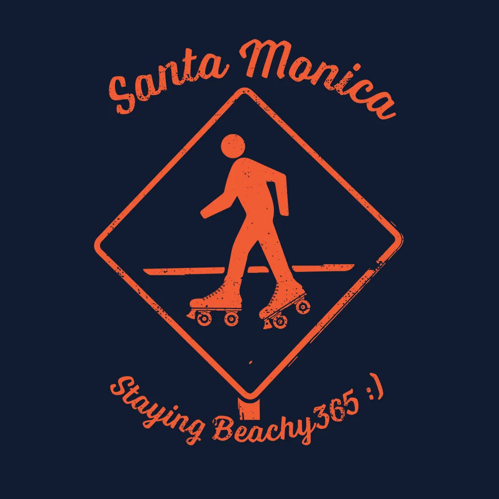 Santa Monica Vintage Rollerskater Crossing Tee