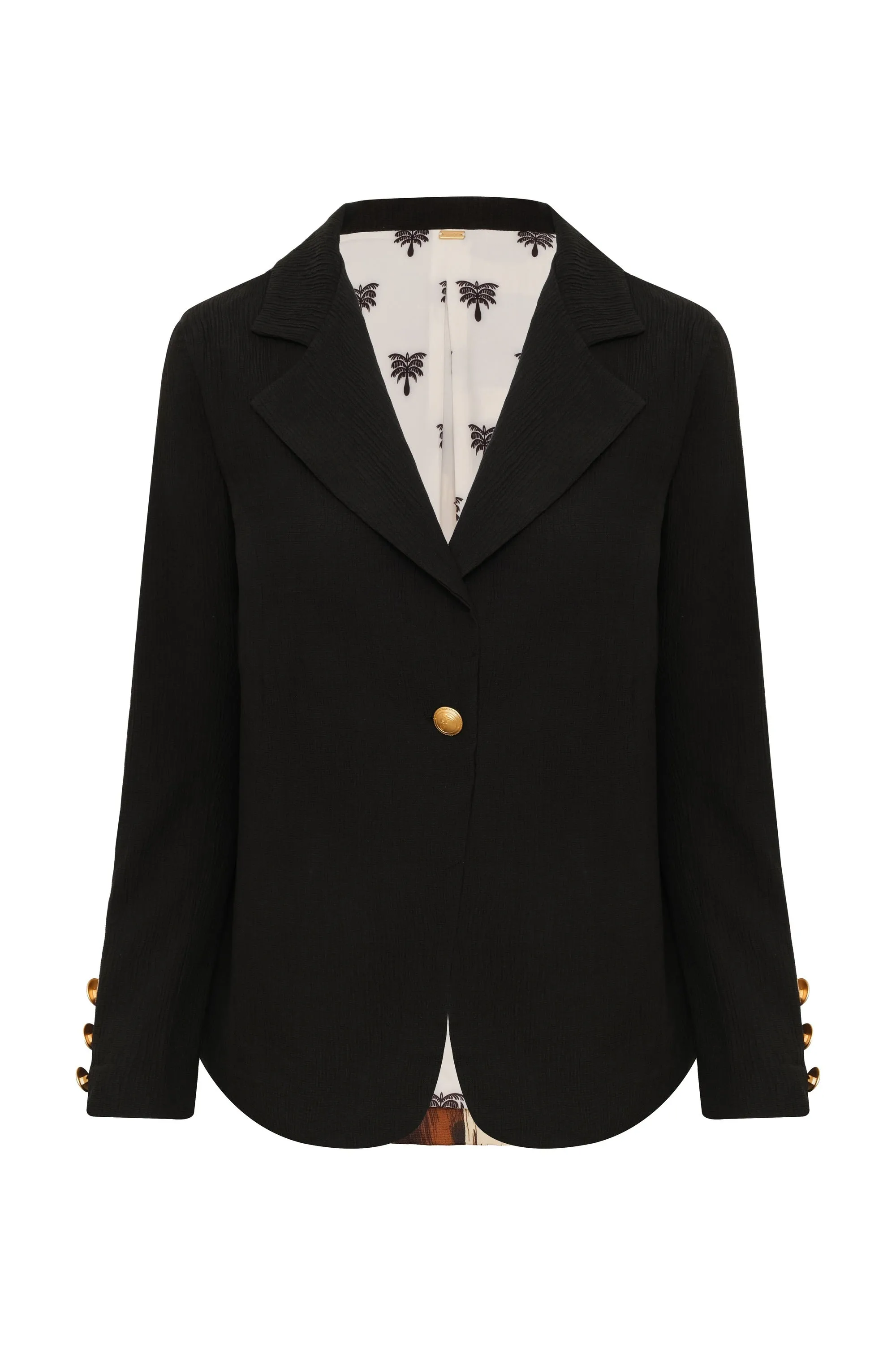 Santo Toms Martellato Silk Blazer / Black - Brown Ikat