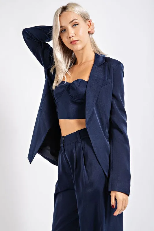 Satin Loose Fit Blazer