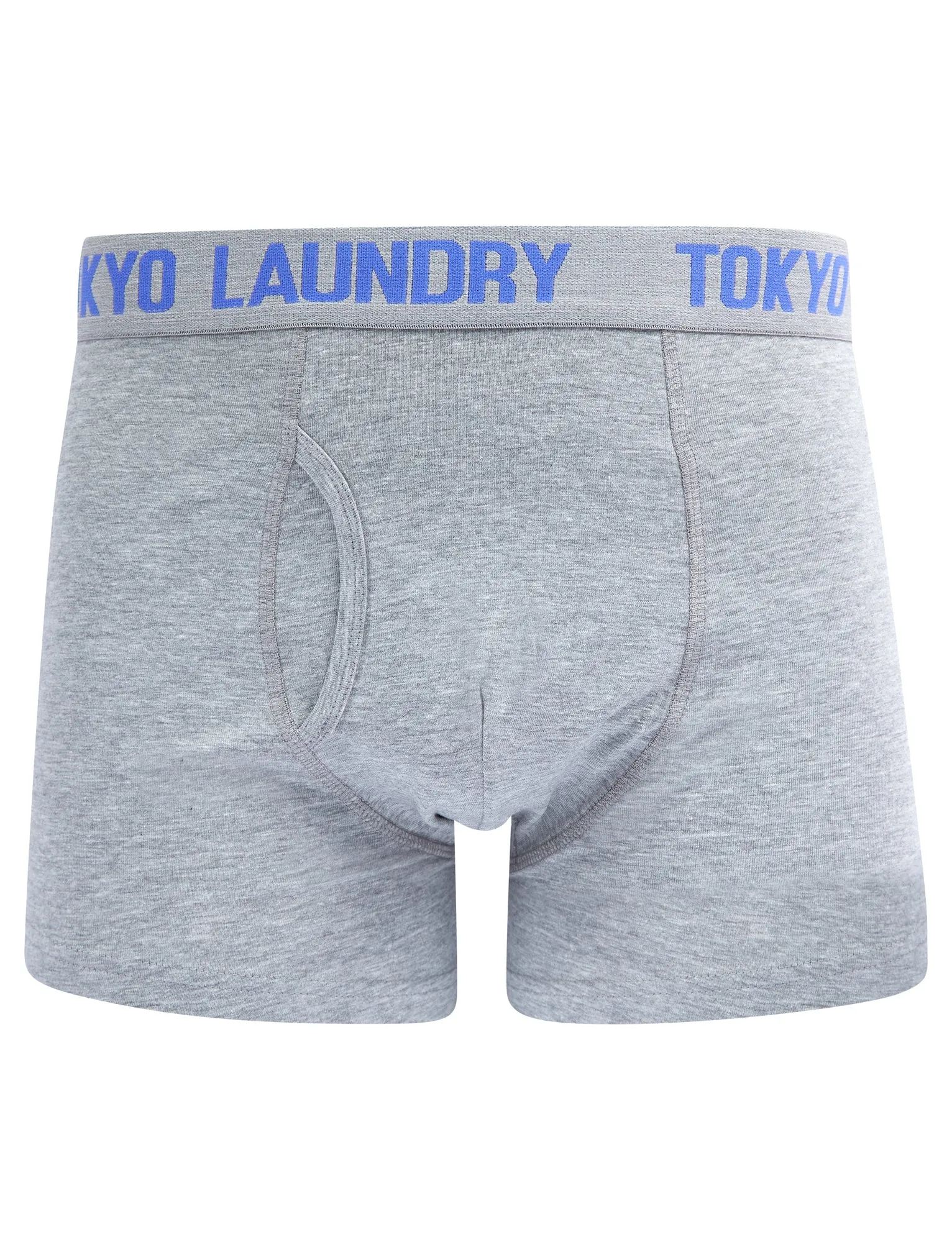 Saxen (2 Pack) Boxer Shorts Set in Baja Blue / Light Grey Marl - Tokyo Laundry
