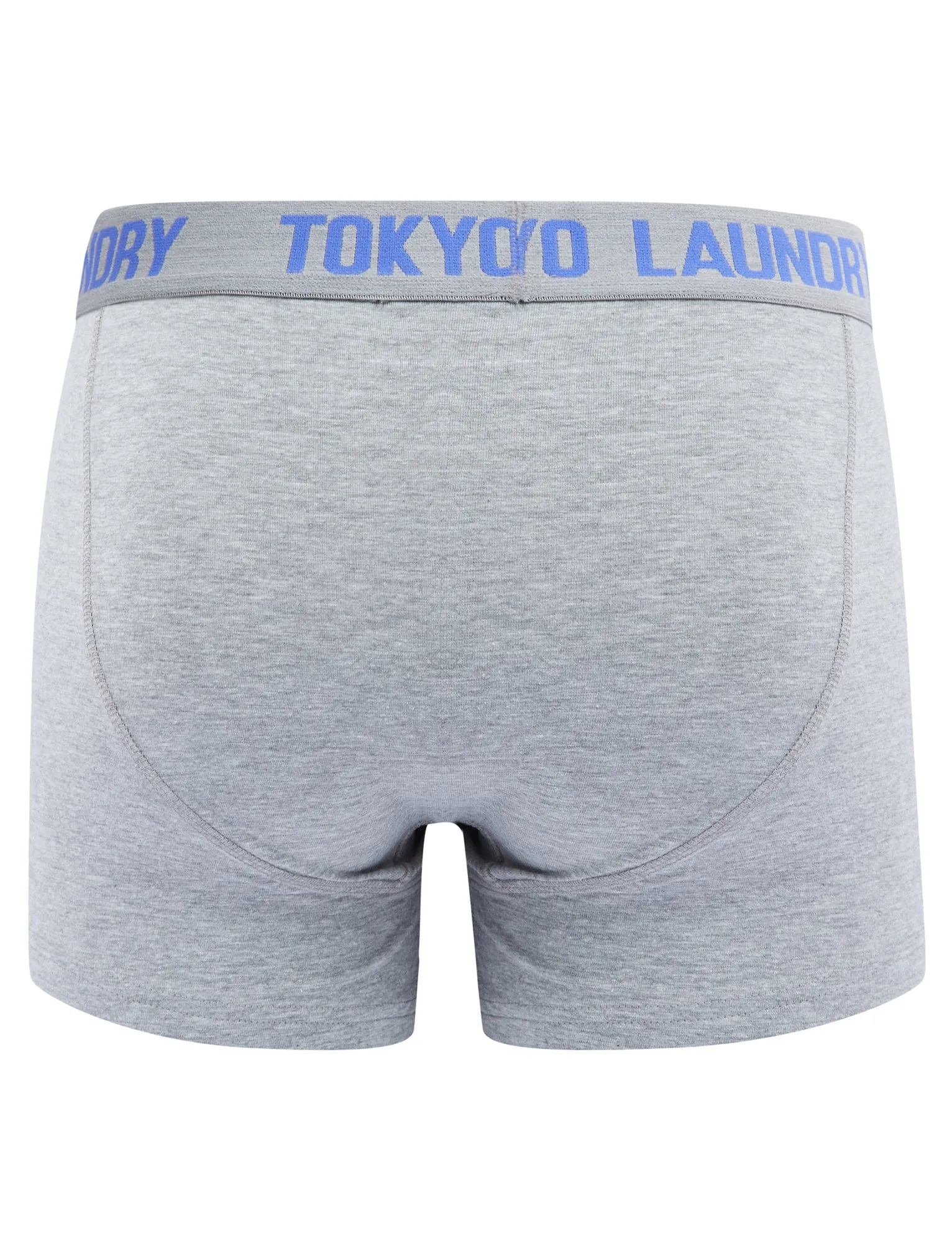 Saxen (2 Pack) Boxer Shorts Set in Baja Blue / Light Grey Marl - Tokyo Laundry