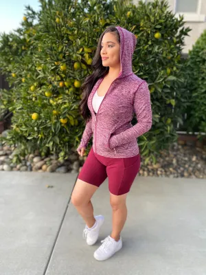 Seamless Knit Active Jacket (burgundy)