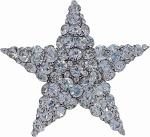 Shiny 5-Point Star Clear Crystal Rhinestone Brooch Pin Wedding Party Accessory