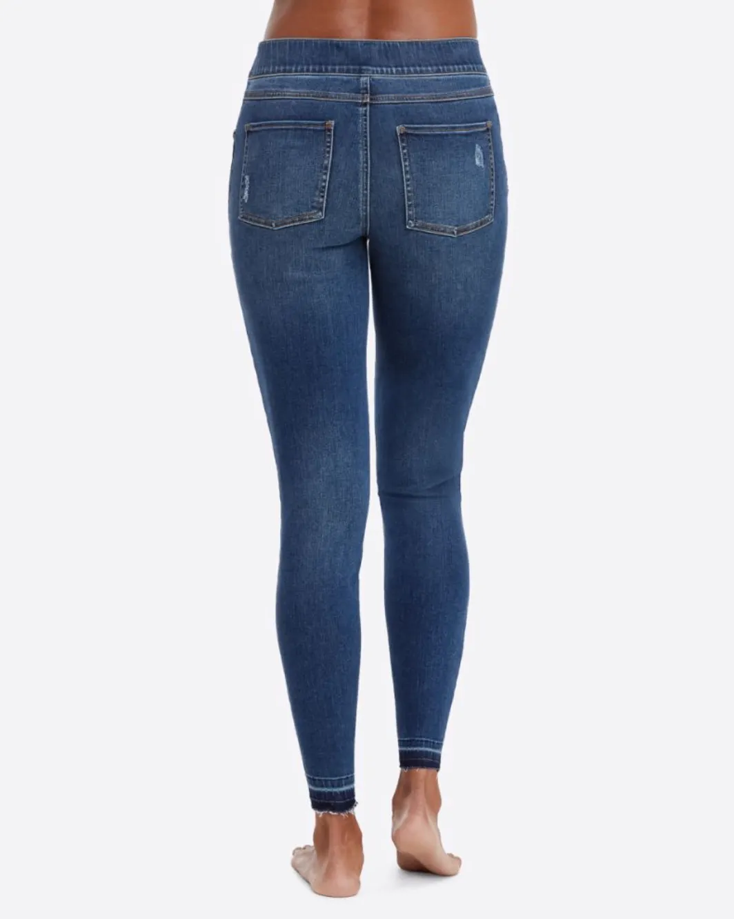 Spanx Distressed Skinny Jeans - Medium Wash
