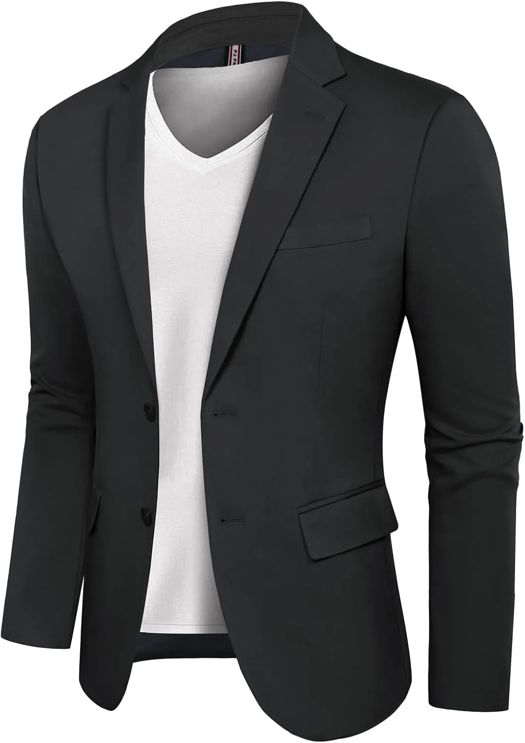 Sport Coats for Men Notched Lapel Formal Blazer Slim Fit Micro-Elastic Suit Jacket Two Button Dark Grey L