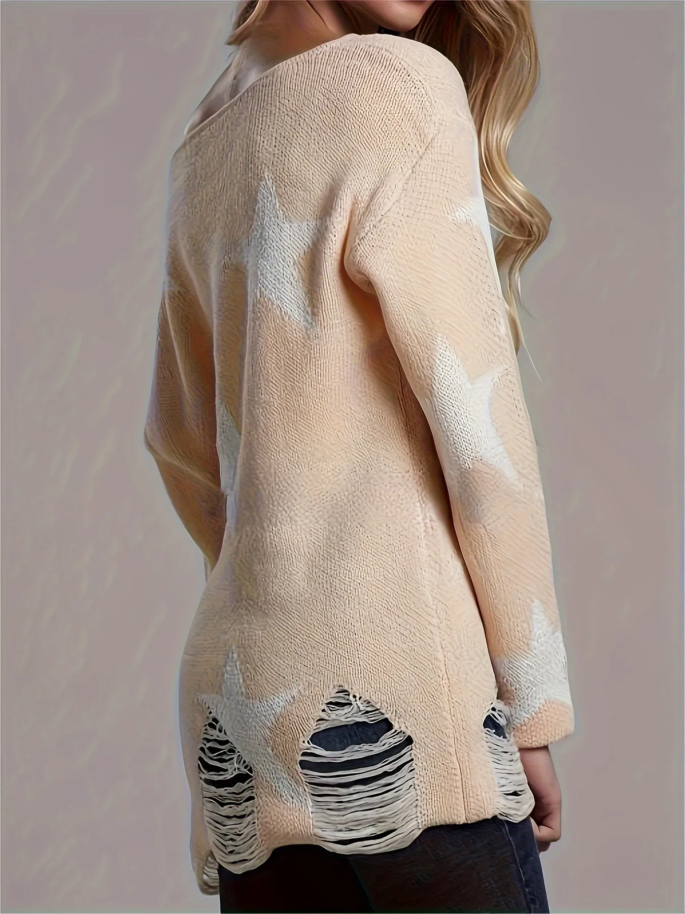 Starry Knit Sweater Casual Stylish Womens Clothing