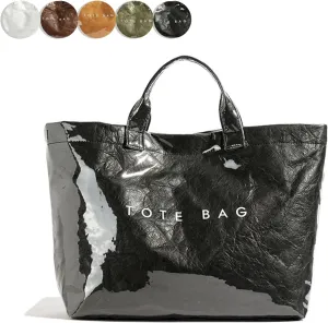 Stellaya Womens Letters Print Tote Bag with PVC Tote Bag Medium Tote Bag for Women PVC Kraft Paper Tote Bag