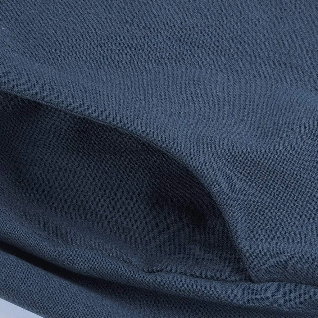 Straight Fit Linen Pants for Women Elastic Waist Trousers Loose Fit Comfort Pants Summer Pants with Pocket