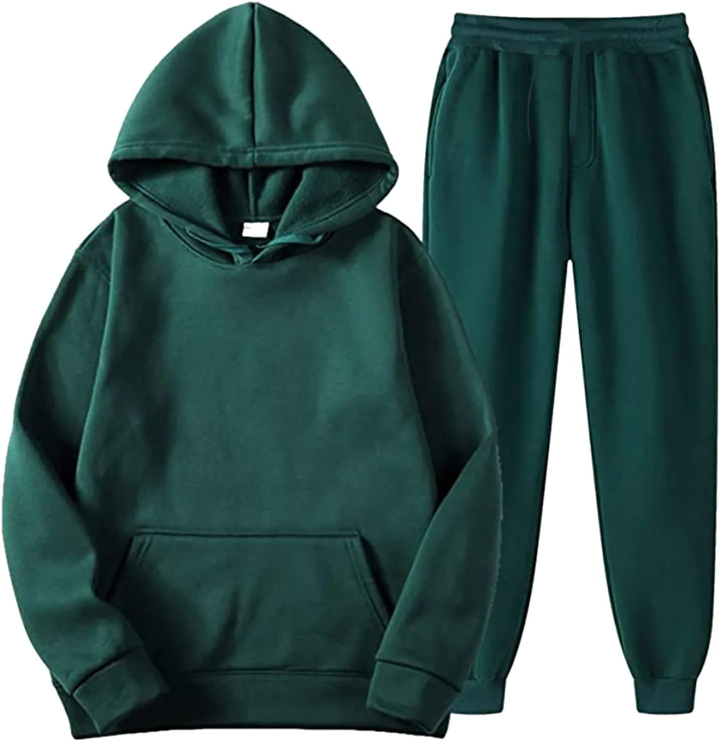 Straight Leg Cargo Sweatpants and Winter Leisure Solid Color Hooded Sweater Pants with High Waisted Joggers Pants
