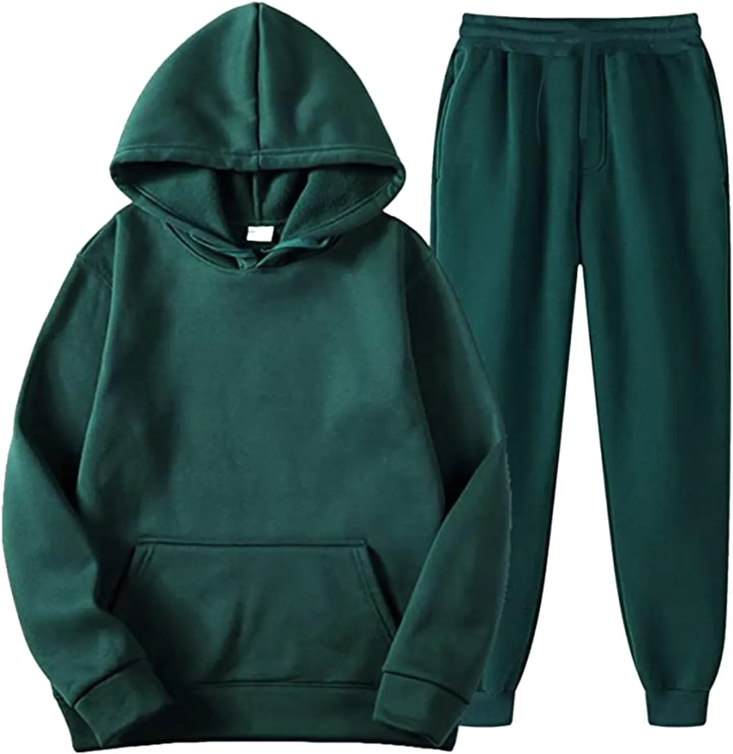 Straight Leg Cargo Sweatpants and Winter Leisure Solid Color Hooded Sweater Pants with High Waisted Joggers Pants