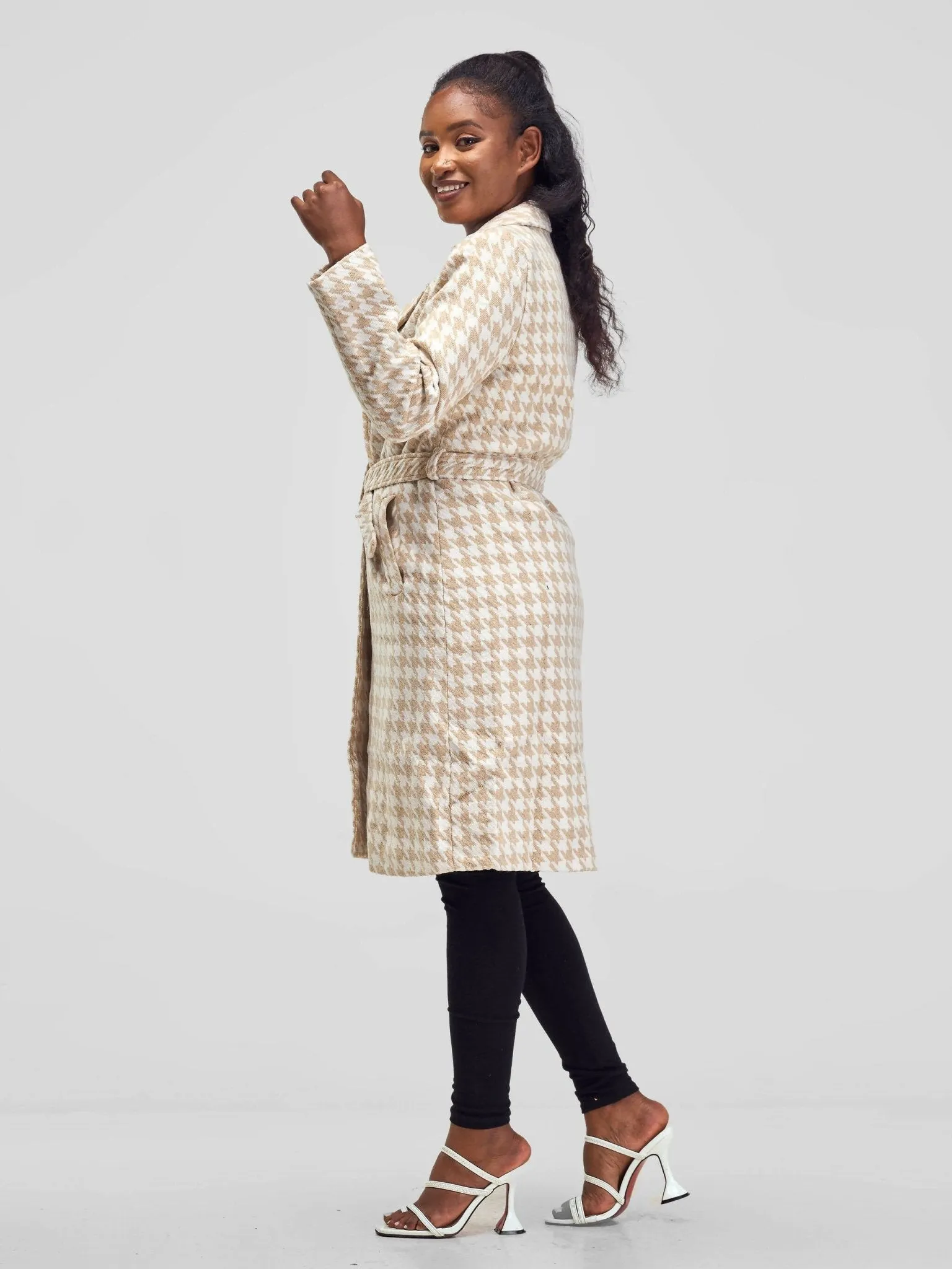 Stylish Sisters Trenchcoat Jacket - Cream / White