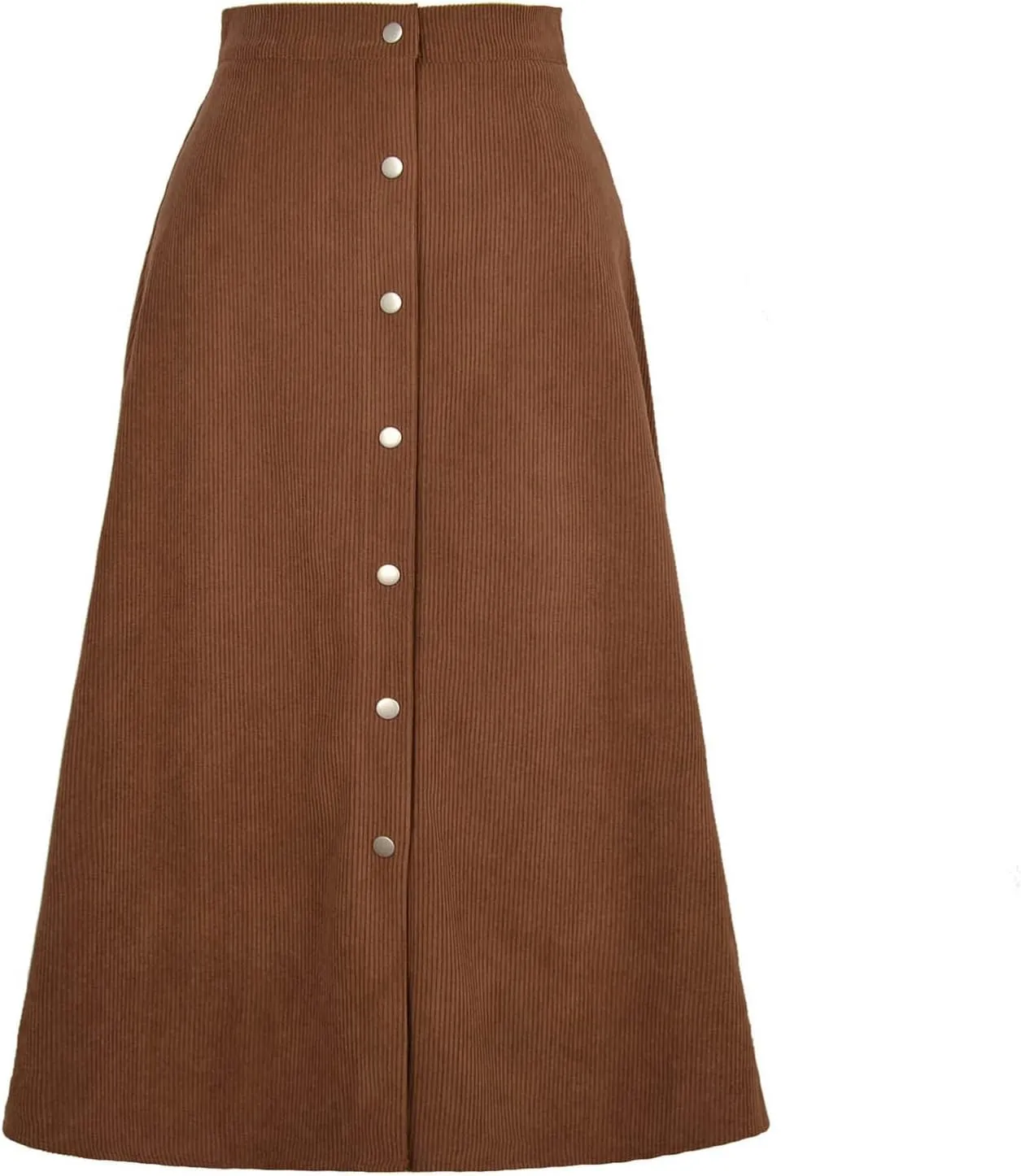 Summer Skirts for Women Vacation Beach Boho Pleated Long Skirt Front Button Elastic Waisted Maxi Skirt with Slit