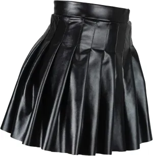 Swim Cover up Skirt Pleated Skirt Waist High Leather Skirt Short Elegant Solid Women's Skirt Skirts for Women