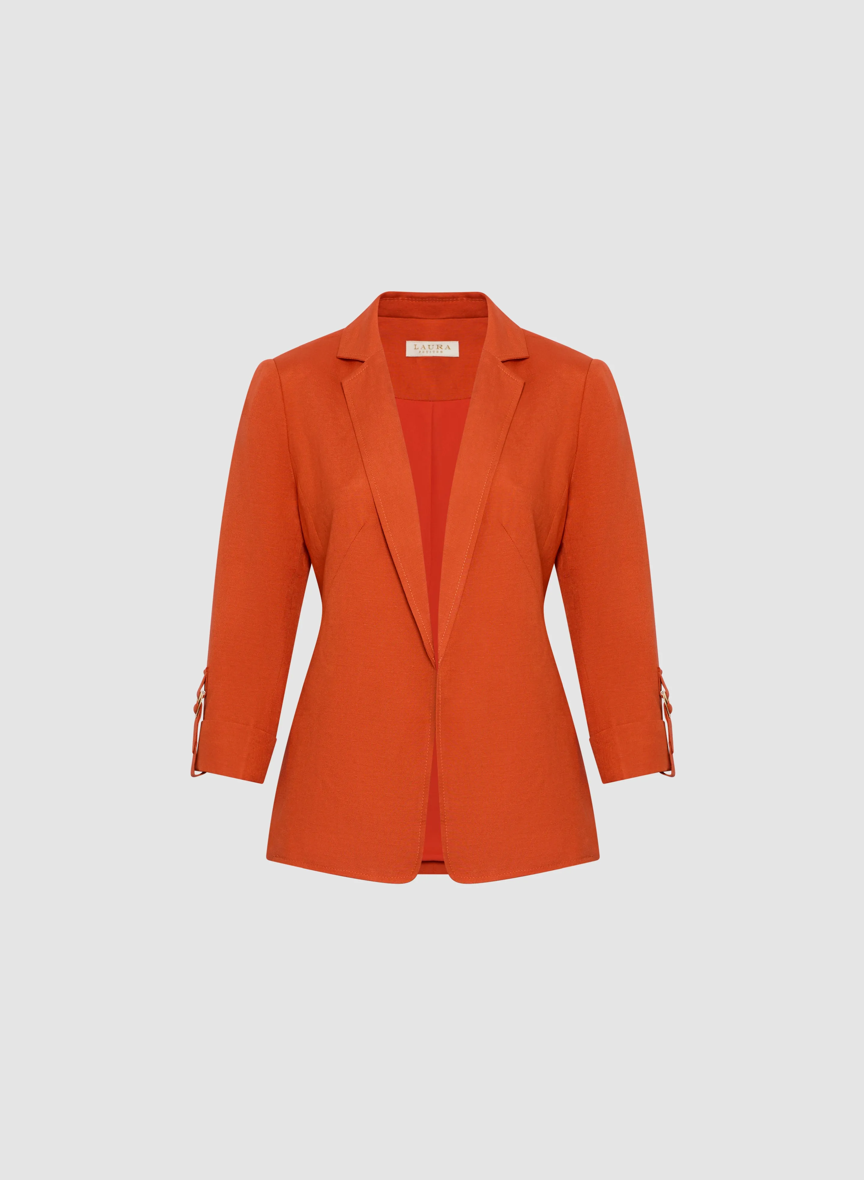 Tab Sleeve Linen Blazer