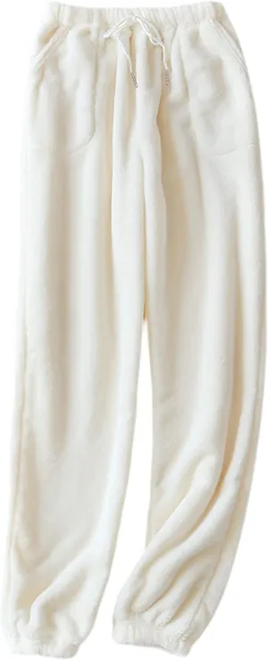 Tanming Womens Plush Fuzzy Pajama Pants Fleece Sleepwear Loungewear Trouser Pj Pants with Pockets