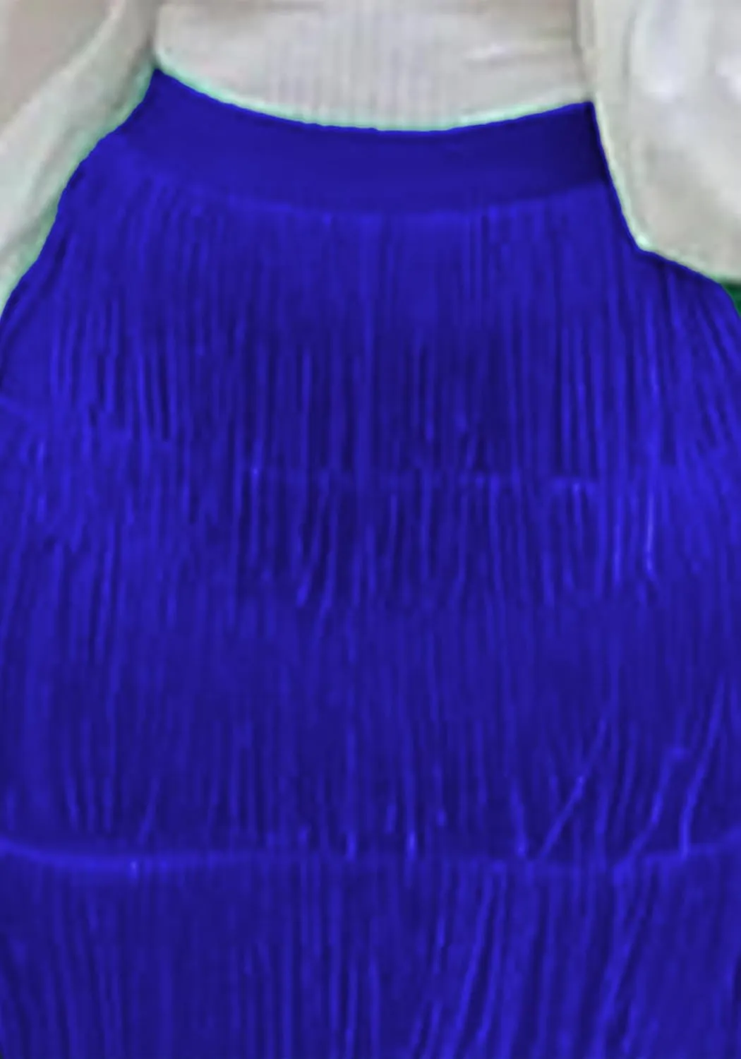 Tcremisa Women's Fringe Skirt High Waist Tassels Skirt Solid Stretchy Club Party Midi Skirts