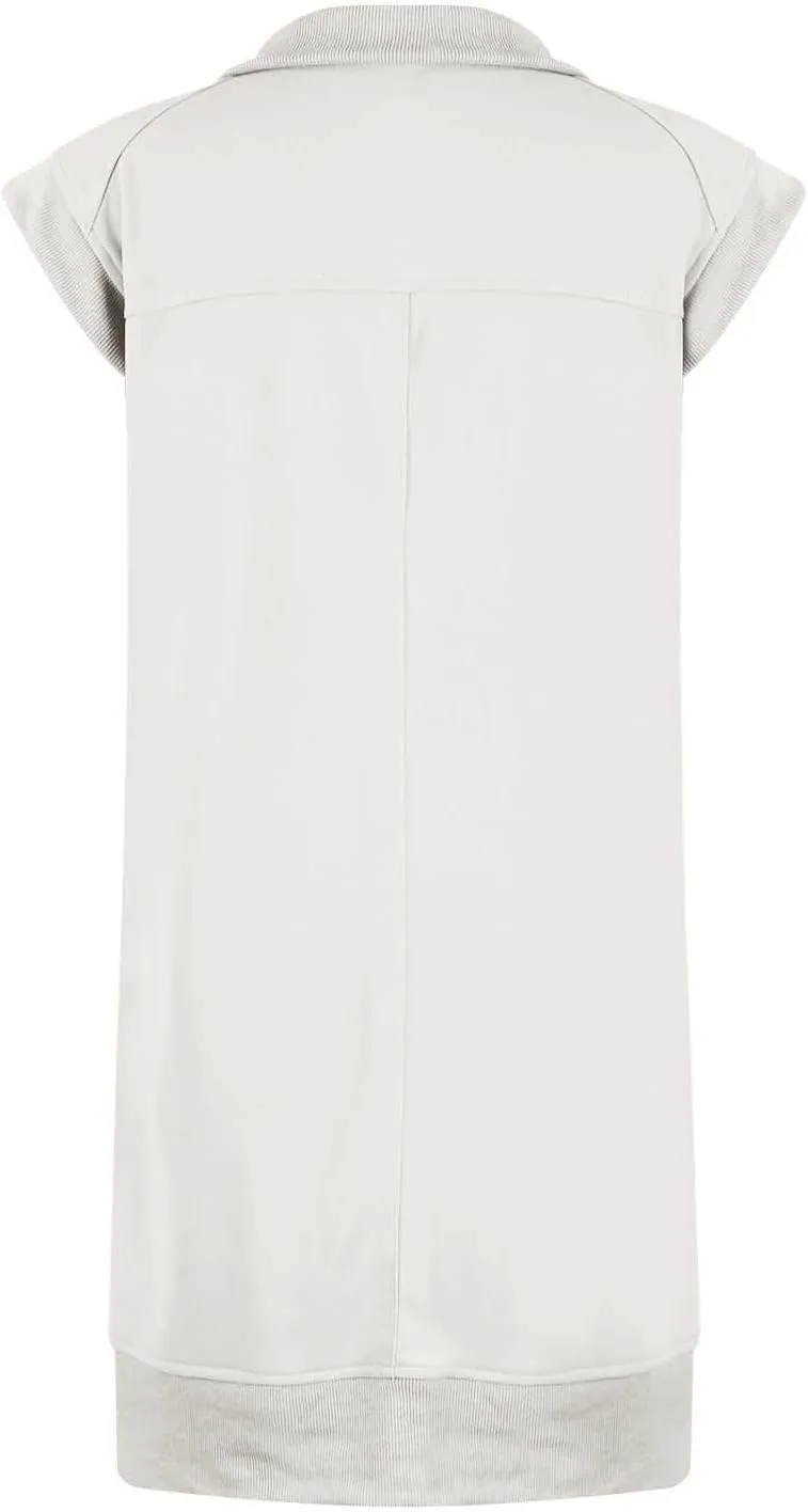 Tennis Dresses for Women 2024 Half Zip Summer Sweatshirts Plus Size Casual Solid Pullover Tees Long Tops with Pocket