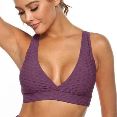 Textured Activewear Sport Fitness Separates Vest And Leggings