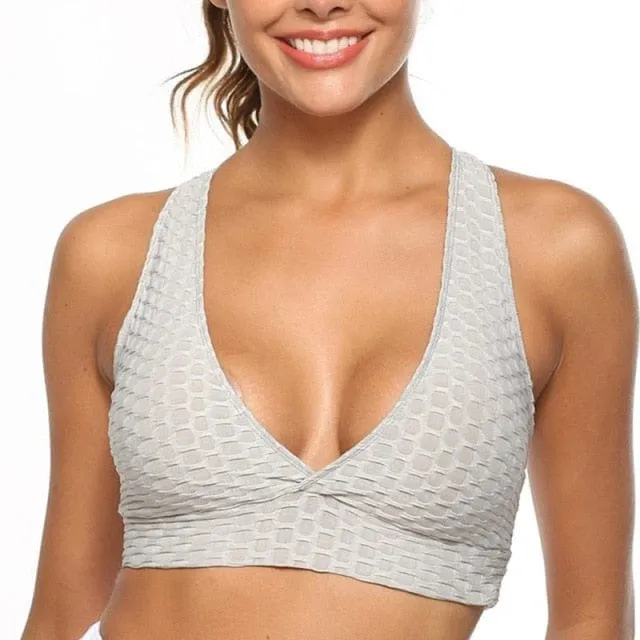 Textured Activewear Sport Fitness Separates Vest And Leggings