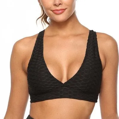Textured Activewear Sport Fitness Separates Vest And Leggings