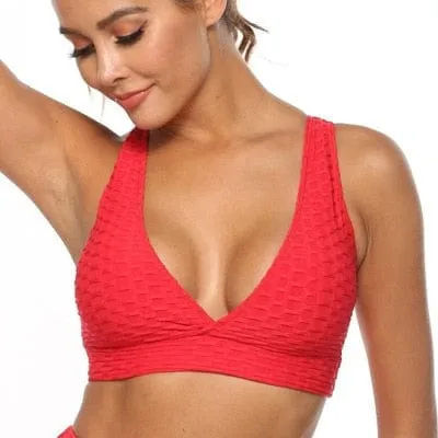 Textured Activewear Sport Fitness Separates Vest And Leggings