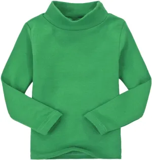 Toddler Turtleneck Tee Cotton Long Sleeve Pullover Top for Boys Girls | Soft Unisex Undershirt Kids Casual Solid T-Shirt