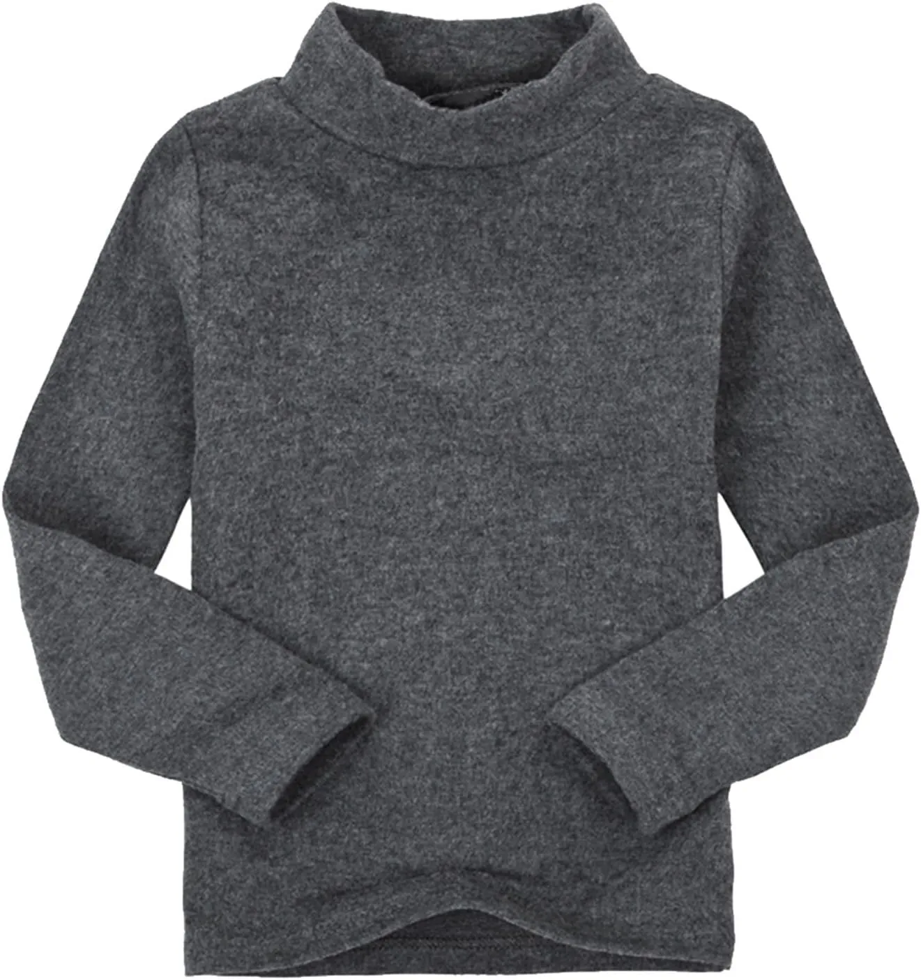 Toddler Turtleneck Tee Cotton Long Sleeve Pullover Top for Boys Girls | Soft Unisex Undershirt Kids Casual Solid T-Shirt