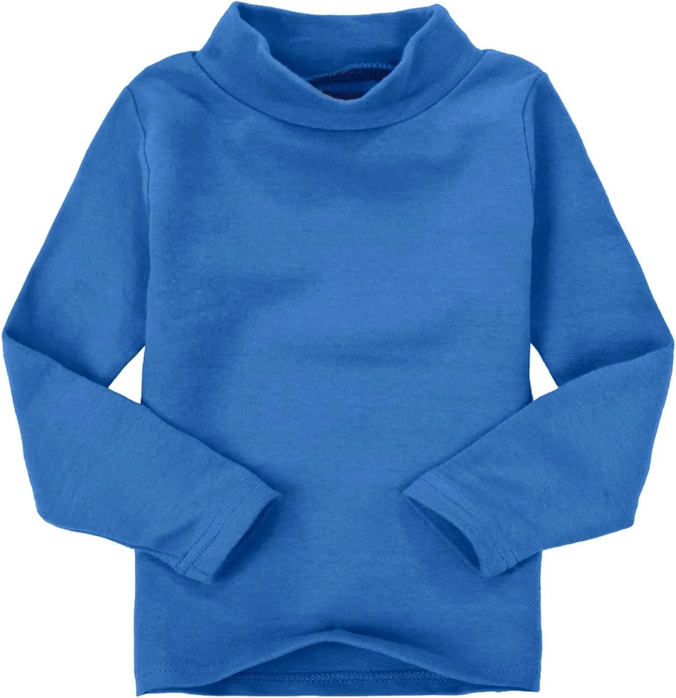 Toddler Turtleneck Tee Cotton Long Sleeve Pullover Top for Boys Girls | Soft Unisex Undershirt Kids Casual Solid T-Shirt