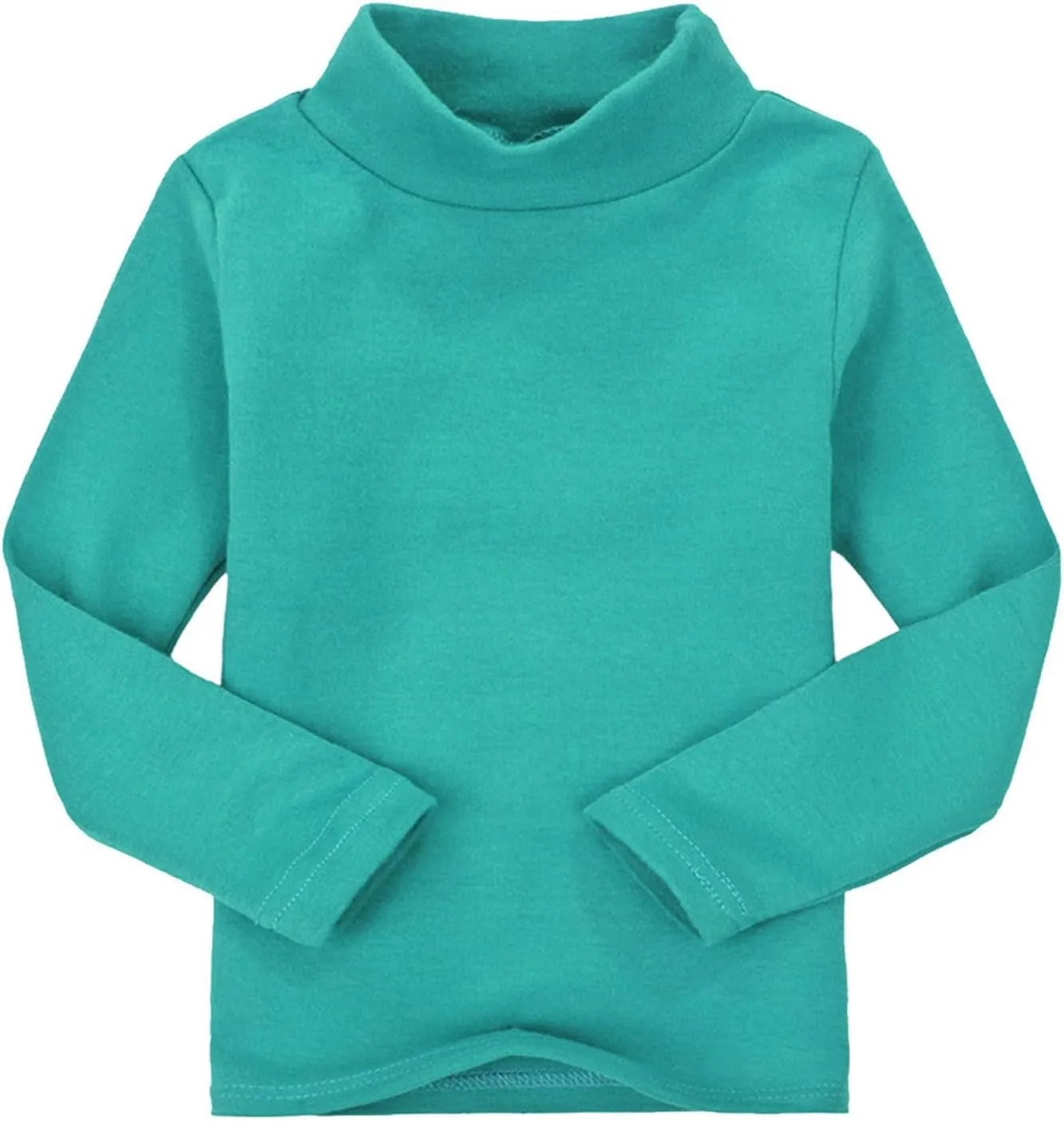 Toddler Turtleneck Tee Cotton Long Sleeve Pullover Top for Boys Girls | Soft Unisex Undershirt Kids Casual Solid T-Shirt