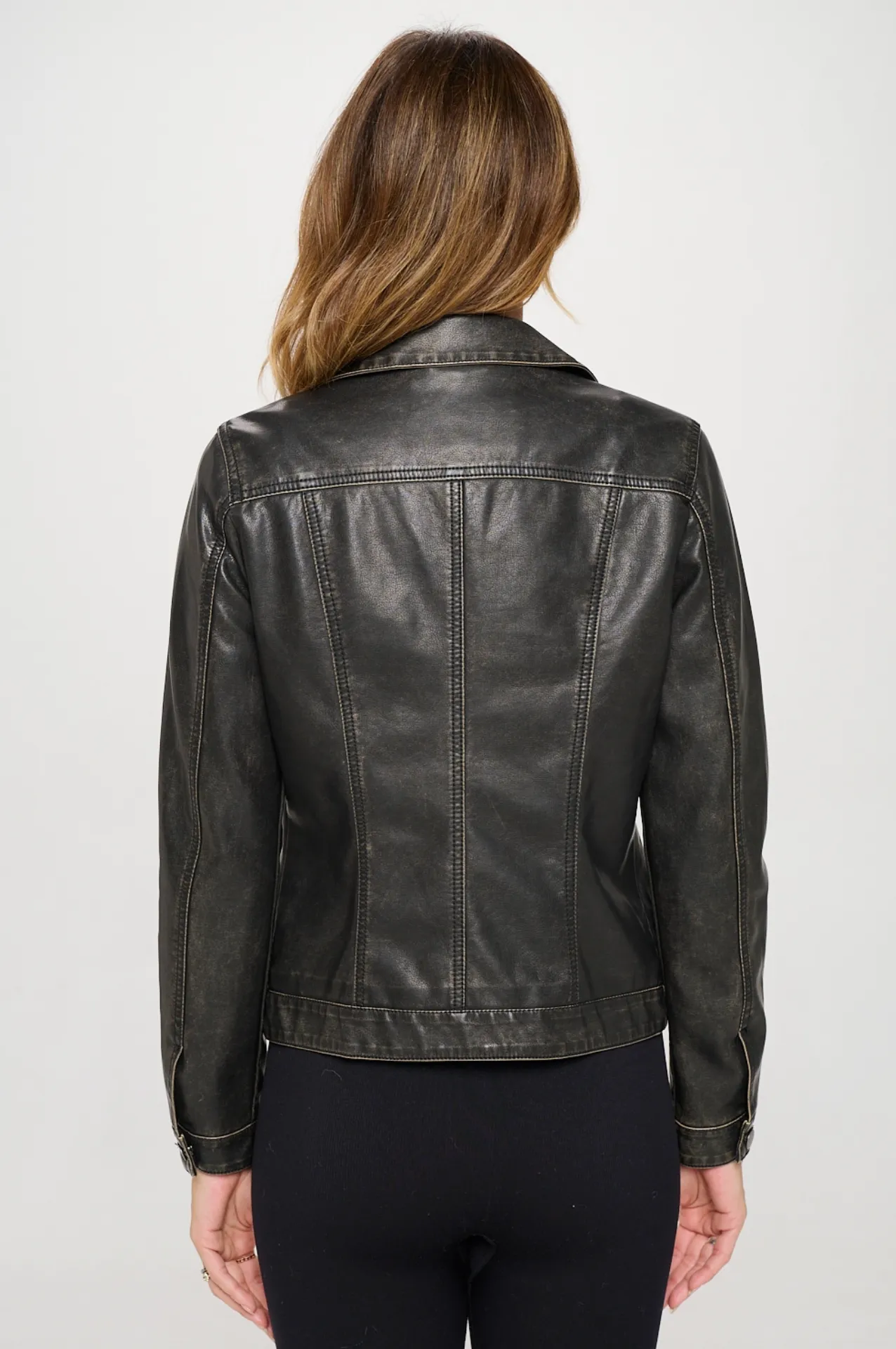 Toni Faux Leather Cargo Shacket