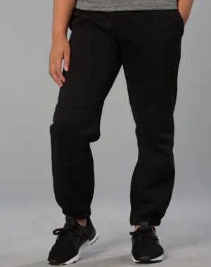[TP01K] Kid's fleecy trackpants with Zip, Cuffs and knee padding