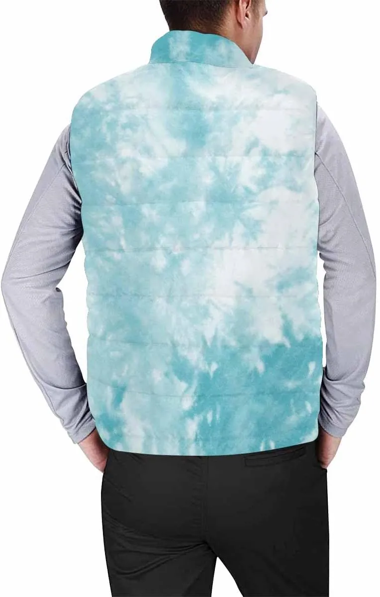 Travel Vest Orange Tie-Dye Stripe Men Puffer Vest Fashion Casual Zipper Collar Sleeveless Padded Vest Top Features