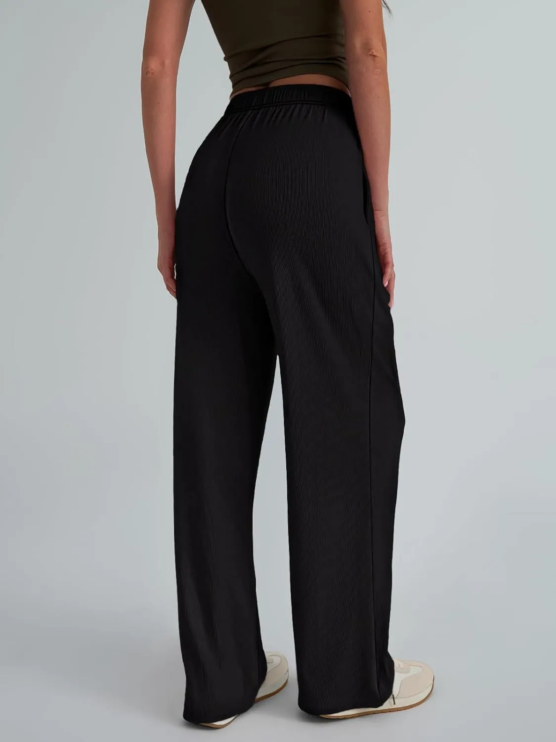 Trendy Queen Womens Wide Leg Pants Sweatpants Comfy Lounge Baggy Flowy Ribbed Pajama Pants Fall Fashion Clothes Outfits 2025