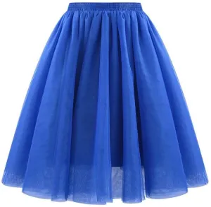 Tutu Skirts for Women Layered Ballet Dress Tulle Midi Knee Length Puffy Skirt 2025 Fashion Summer Boho Dresses