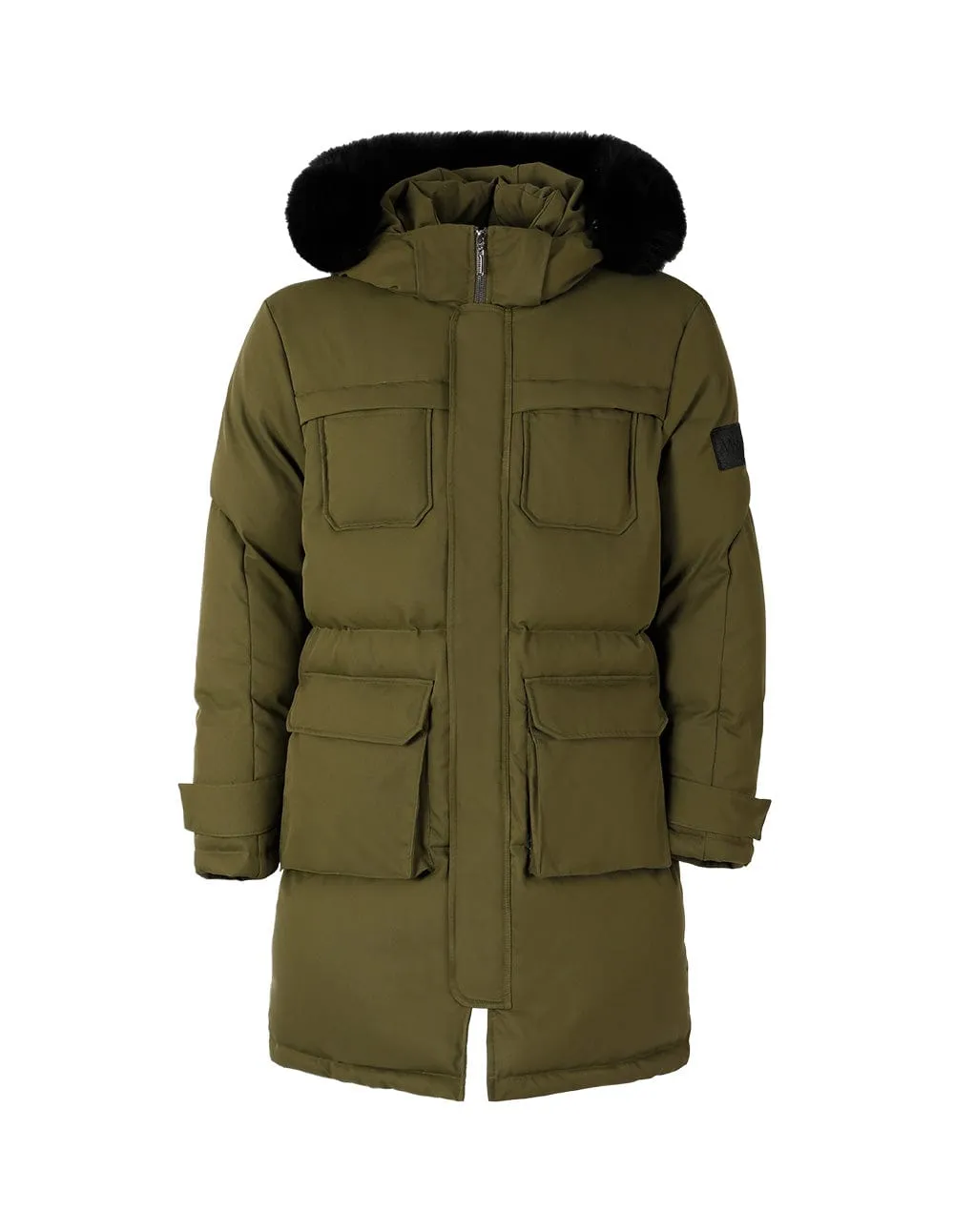 Unisex Green Long Down Jacket