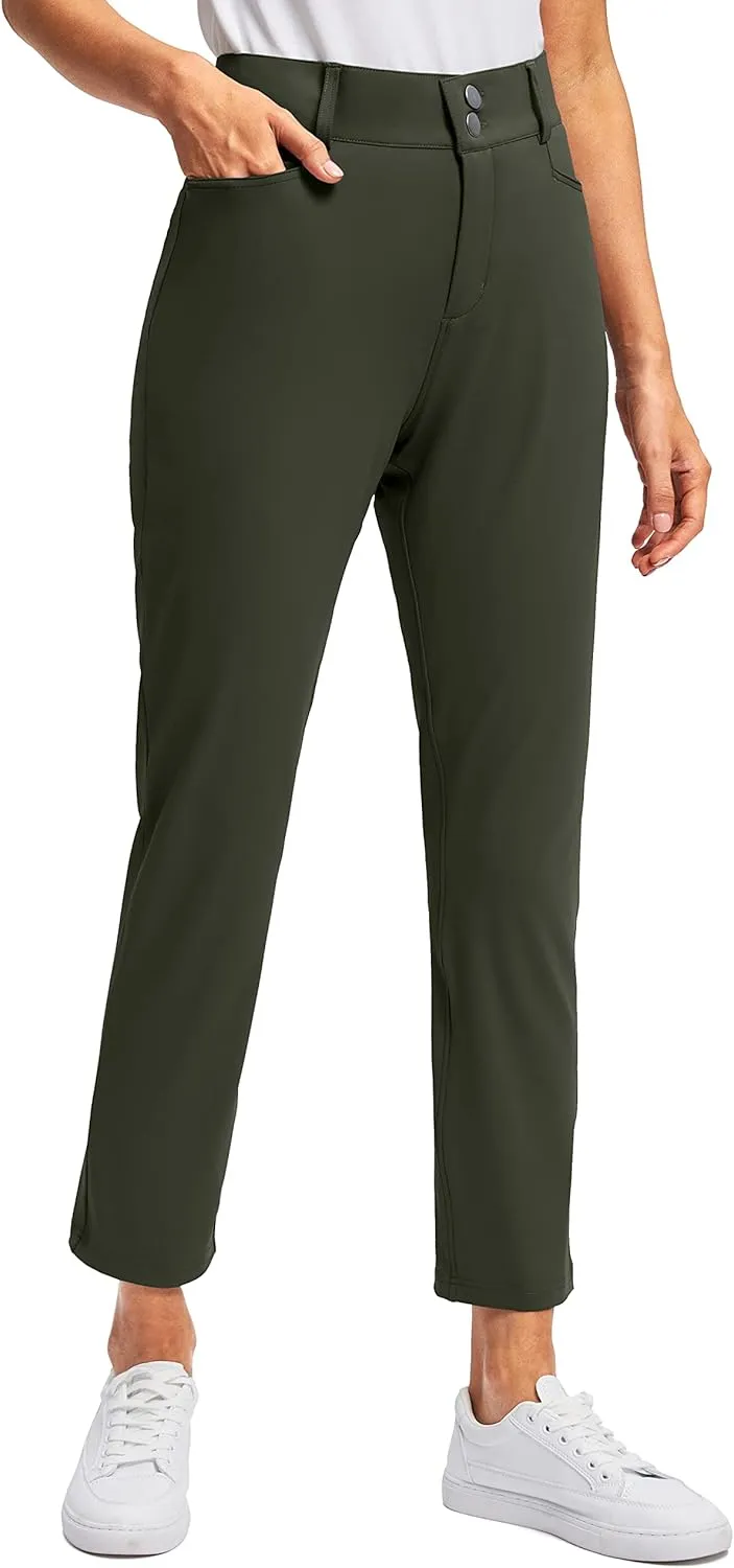 Viodia Women's Golf Pants with Zipper Pockets 7/8 Stretch Ankle Pants for Women Travel Casual Work