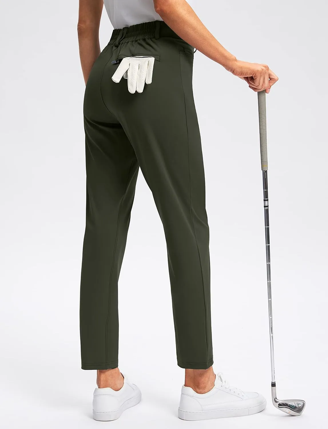 Viodia Women's Golf Pants with Zipper Pockets 7/8 Stretch Ankle Pants for Women Travel Casual Work
