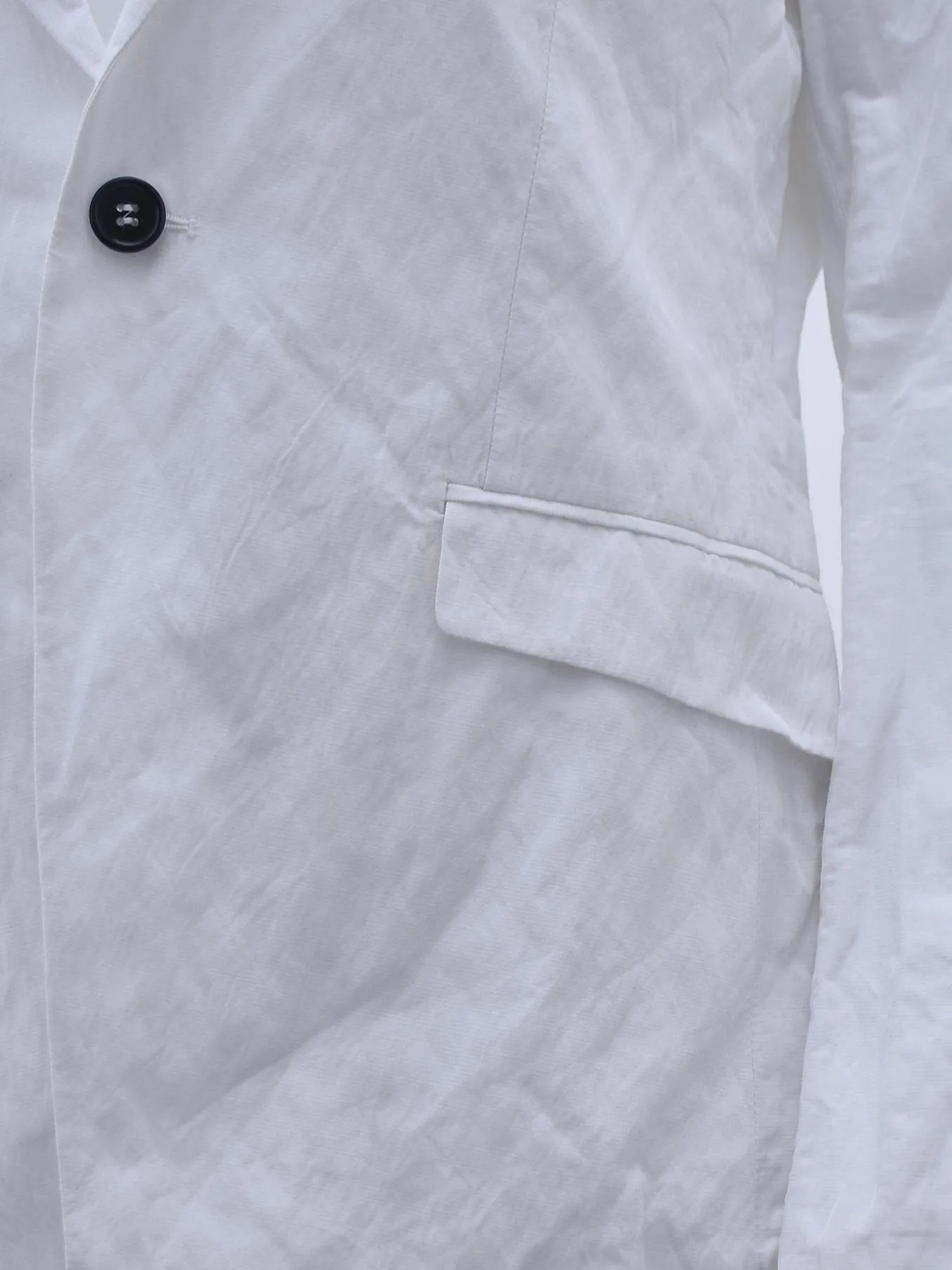 White Light Cotton Mix Crinkle Tailored Classic Blazer
