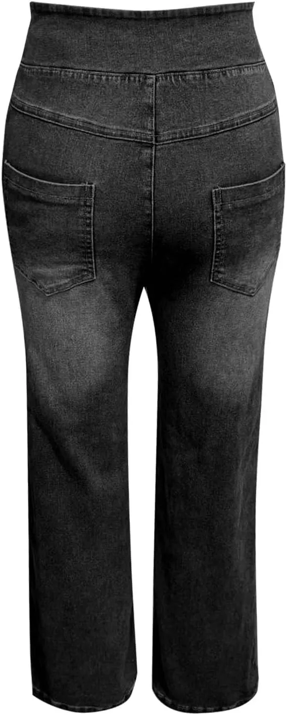 Women Sweatpant Jeans Sweatpants That Look Like Jeans High Waisted Stretchy Pull On Wide Leg Jean