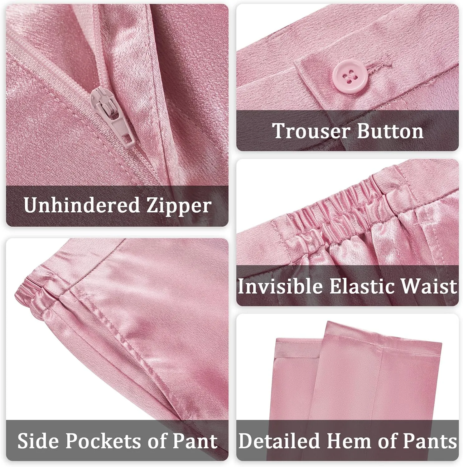 Women's 2 Piece Satin Suit Double Side Bows One Button Peaked Lapel Outfits Party Wedding Blazer Jackets and Pants Set