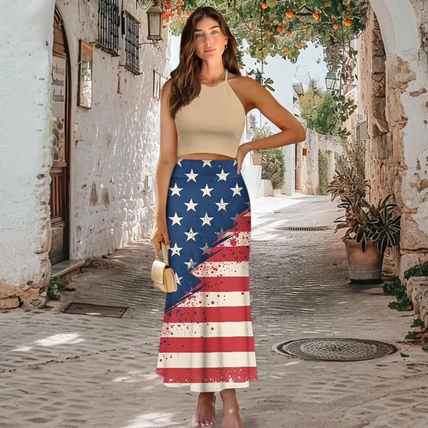Women's Casual High Waisted Fishtail Bodycon Long Maxi Skirt A-Line Flared Maxi Skirts Fit Cocktail Party Wedding