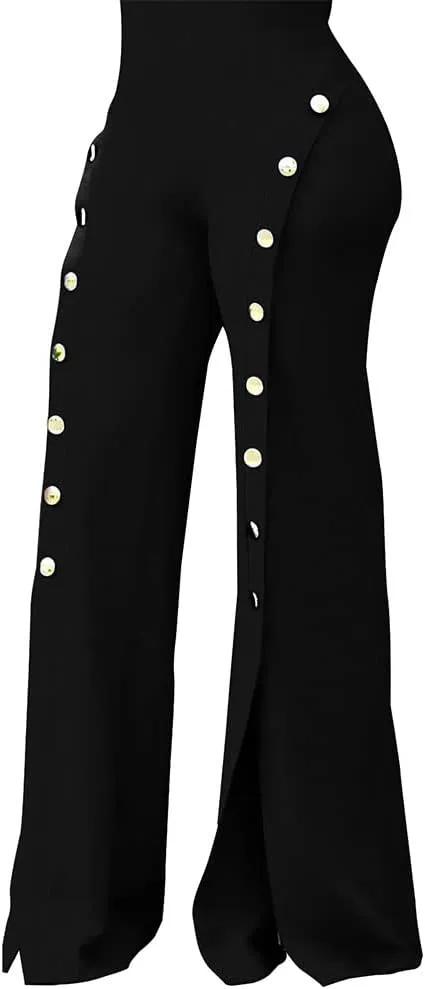 Women's High Waisted Stretchy Bootcut Pull On Dress Pants Casual Work Pants Curves Trousers