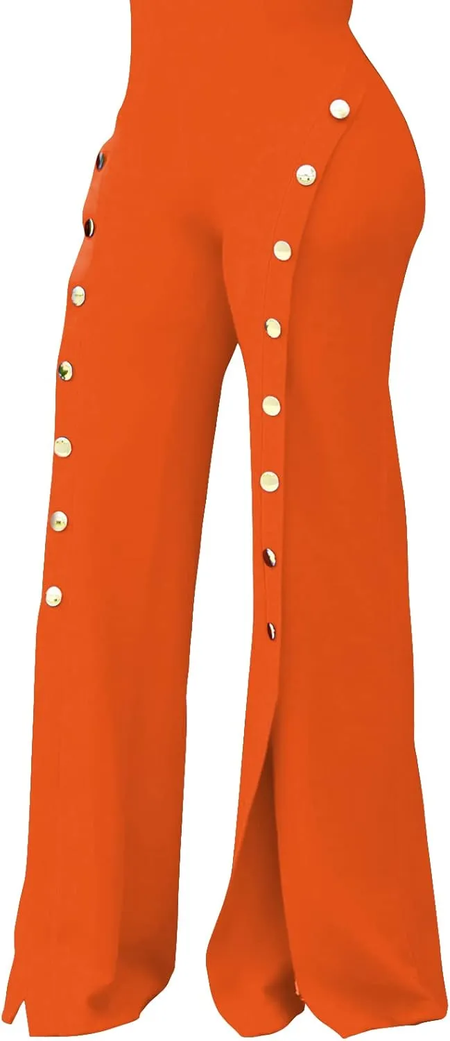 Women's High Waisted Stretchy Bootcut Pull On Dress Pants Casual Work Pants Curves Trousers