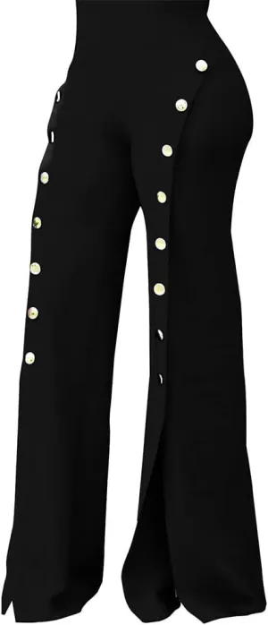 Women's High Waisted Stretchy Bootcut Pull On Dress Pants Casual Work Pants Curves Trousers